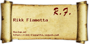 Rikk Fiametta névjegykártya